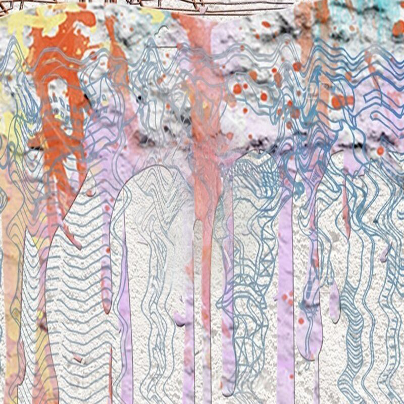 Modern watercolor city silhoue - Commercial Wallpaper Printing reseña y precio