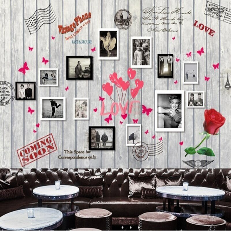 European and American wood gra - Commercial Wallpaper Printing reseña y precio