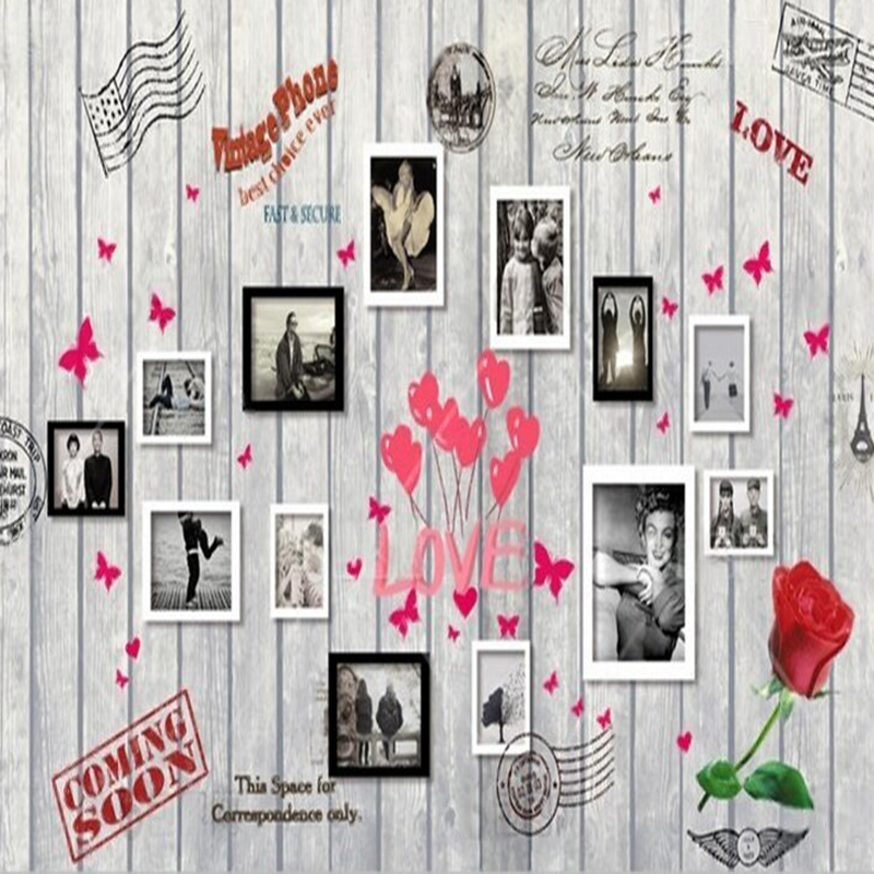 European and American wood gra - Commercial Wallpaper Printing reseña y precio