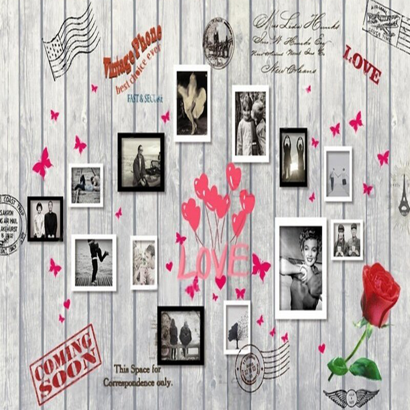 European and American wood gra - Commercial Wallpaper Printing reseña y precio